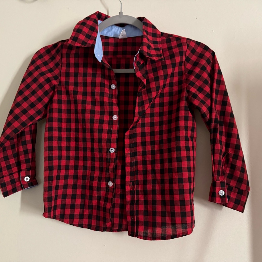 Red and Black Checkered Kids Shirt
